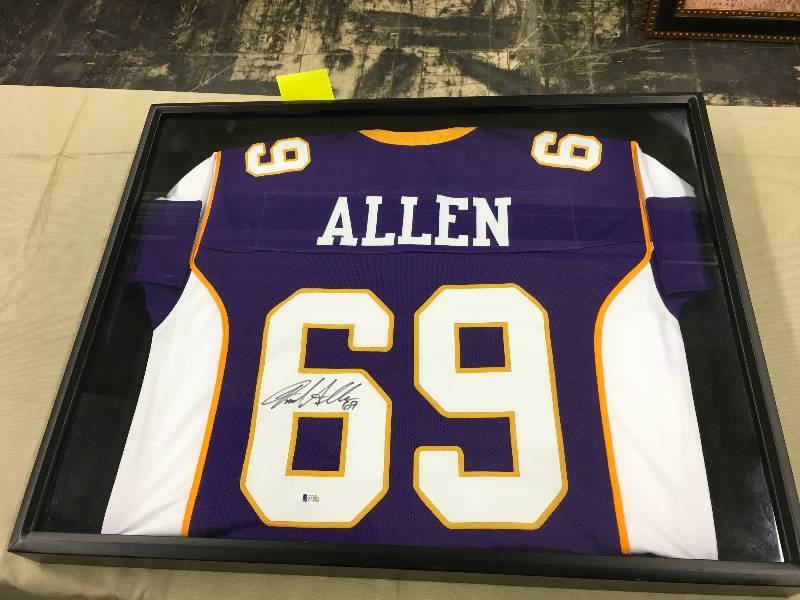 Signed Framed Jared Allen Jersey W Beckett COA