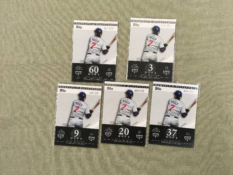 Five Joe Mauer Moments & Milestones Cards