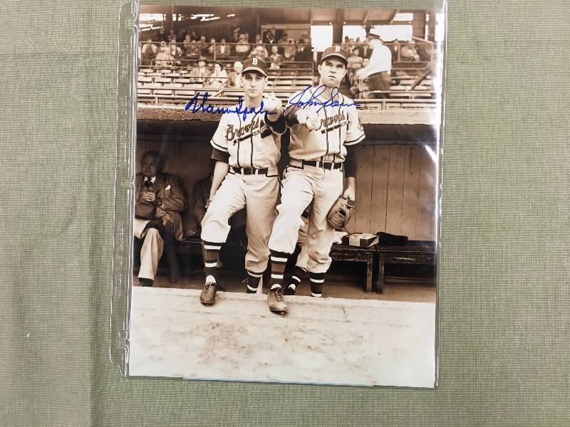 Hand Signed Warren Spahn Johnny Sain Photo