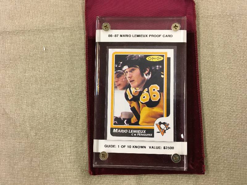 1986- 1987 Mario Lemieux Proof Card ( Blank Bank) Very Rare