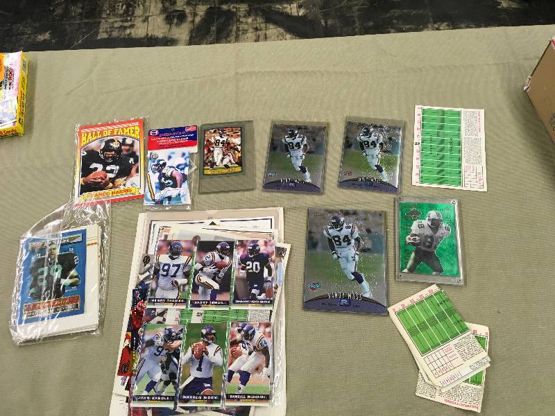 Stack of Miscellaneous Football Items - Several Nice Oversize Moss Cards
