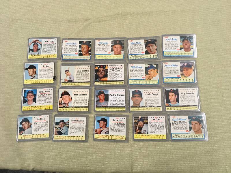 20 19616263 Twins Post Cereal Cards - No Duplicates