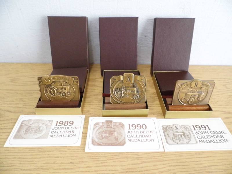 Lot of 3 John Deere Calendar Medallions