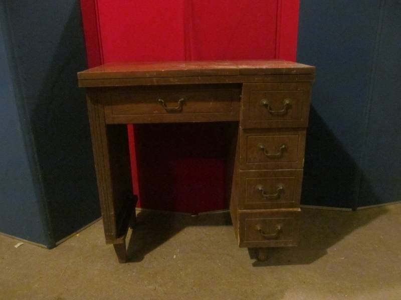 lot 74 image: vintage sewing machine cabinet