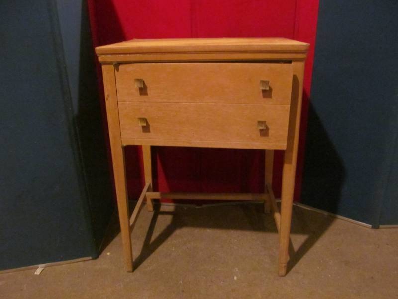lot 75 image: vintage sewing machine cabinet
