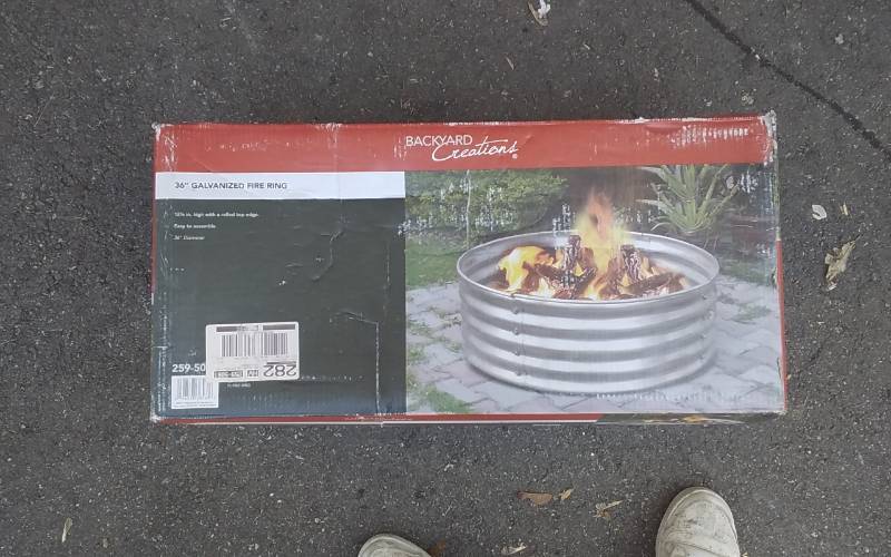 lot 23 image: NEW Backyard Creations 36-Inch Galvanized Fire Ring