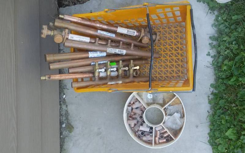 lot 47 image: Copper Freezeless Wall Faucets, Manifolds, & Connectors