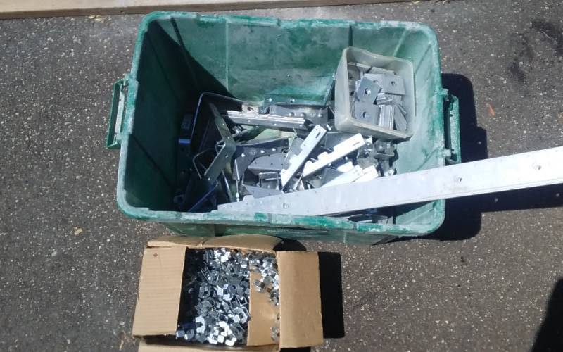 lot 49 image: Bin Full Of Construction Hardware