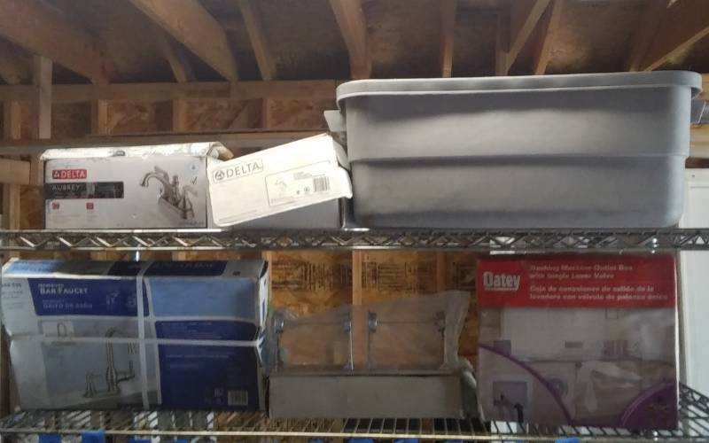 lot 55 image: Plumbing Faucets, Washing Machine Valve With Box, Shower Set