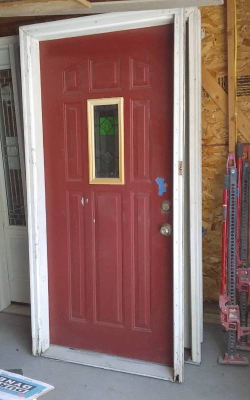 lot 83 image: 36 Inch Entry Door With Frame & Key