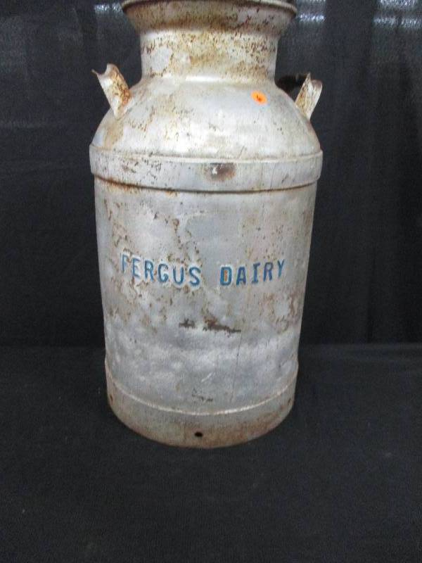 lot 6 image: Fergus Dairy  Milk Can