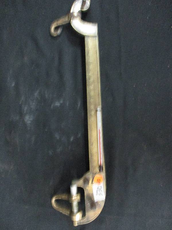 lot 25 image: Old Scale Reader Converted into Outdoor Thermometer