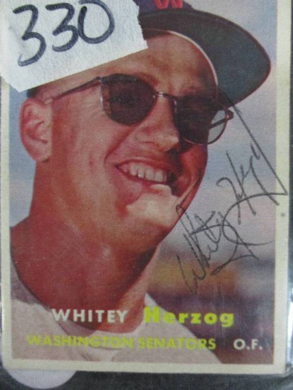 lot 46 image: Signed Whitney Herzog Baseball Card