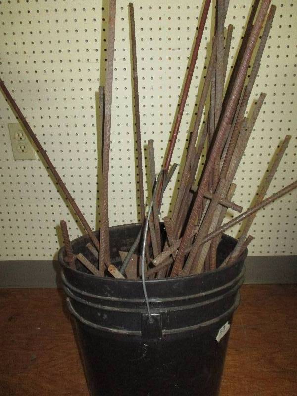 lot 57 image: 5 Gallon pail of Rebar Pieces