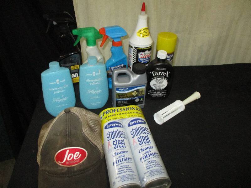 lot 79 image: Stainless Steel Cleaner, Cap, Tarnex, Marble Magic,and more cleaners