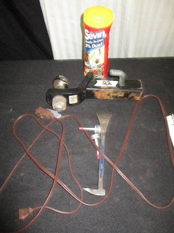lot 80 image: 2 Ball and hitch, pry bar and Insect dust unopened