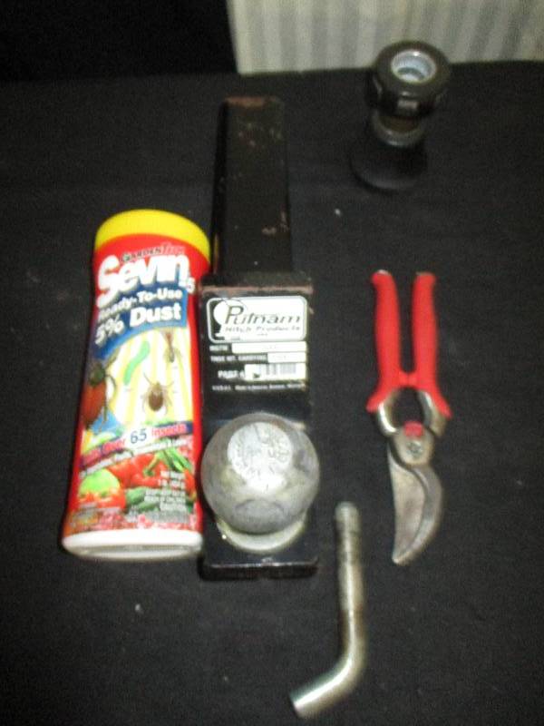 lot 81 image: 2 516 Ball and hitch, Insect Duster, Firemans hose end and more