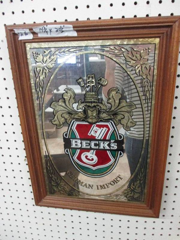 lot 86 image: Becks Mirror German Import14 34 x 19 12