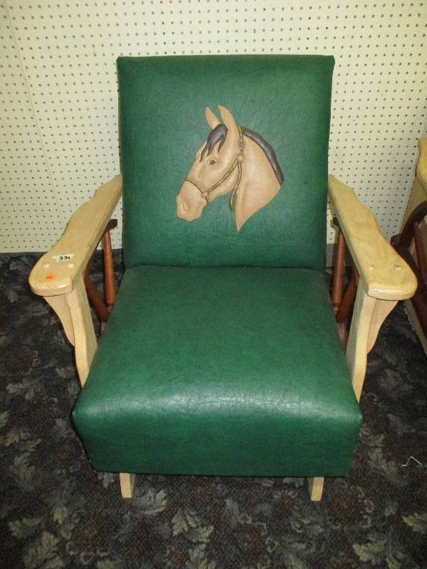 lot 111 image: Beautiful Western Chair  in Mint Condition with Saddle and Fence