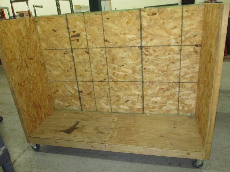 lot 149 image: 8ftx 4ft x2ft Cart on heavy Duty Casters Nice for putting in basement or shed and moving tubs or stuff around