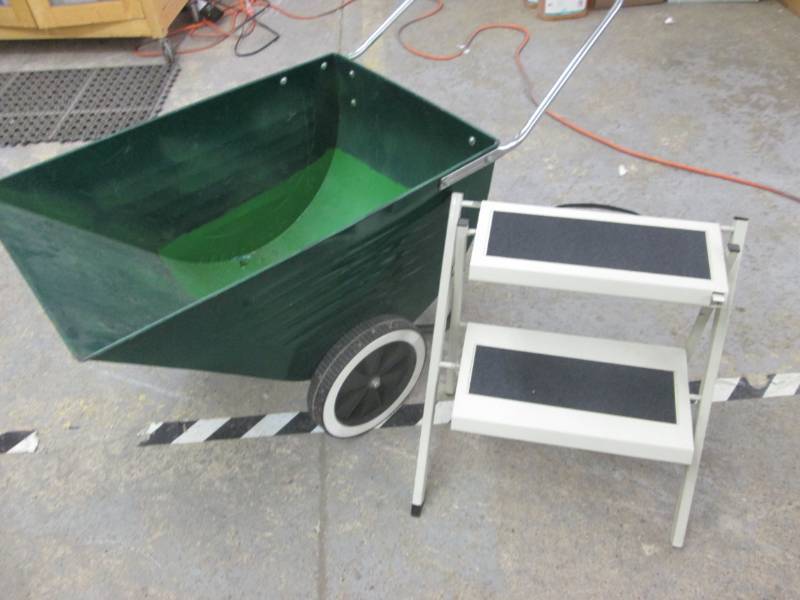 lot 6 image: Step Stool, Dump Cart...