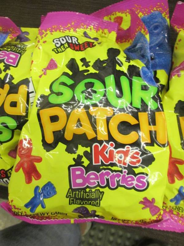 lot 16 image: 8 -7.2 Bags Sour Patch Kids Berries...