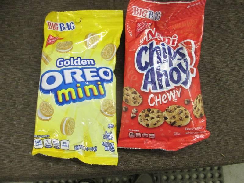lot 37 image: 12- 3 oz Golden Oreo Minis & Chips...