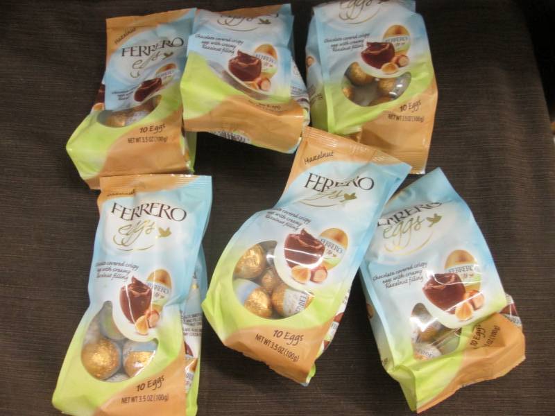 lot 74 image: 6- 3.5 oz Bags Ferrero Eggs...