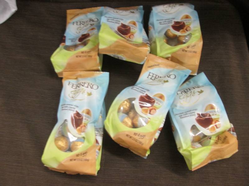 lot 76 image: 6- 3.5 oz Bags Ferrero Eggs...