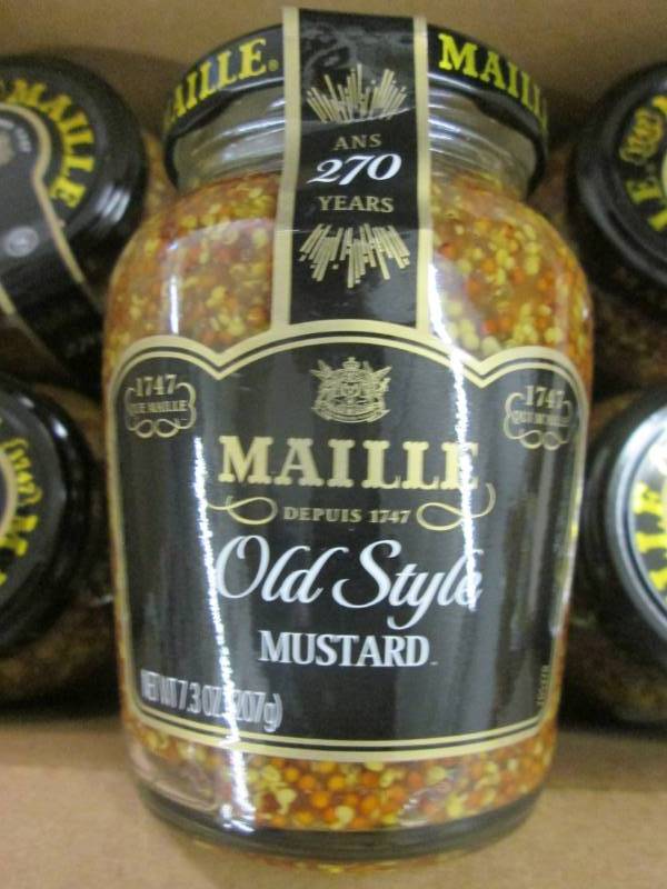 lot 95 image: Case of 6-7.3 oz Jars Maille Old St...