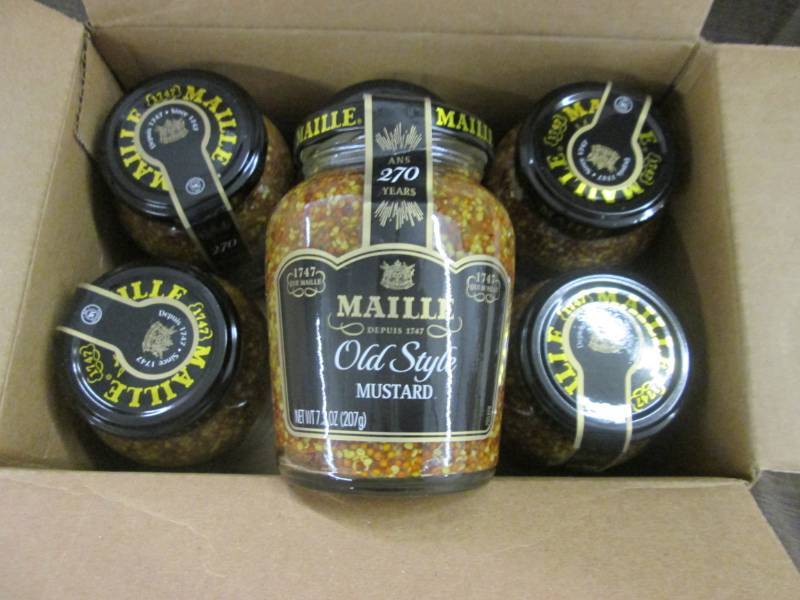 lot 96 image: Case of 6-7.3 oz Jars Maille Old St...