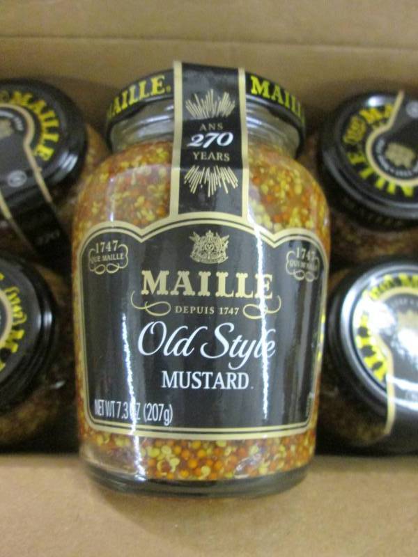 lot 97 image: Case of 6-7.3 oz Jars Maille Old St...