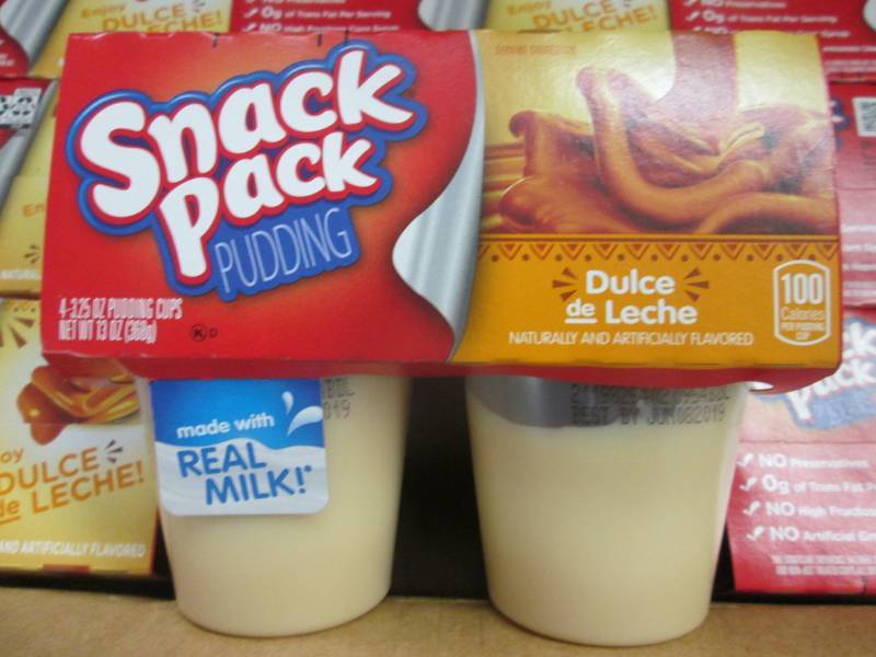 lot 101 image: Case of 12- 43.25 pks Snack Pack P...
