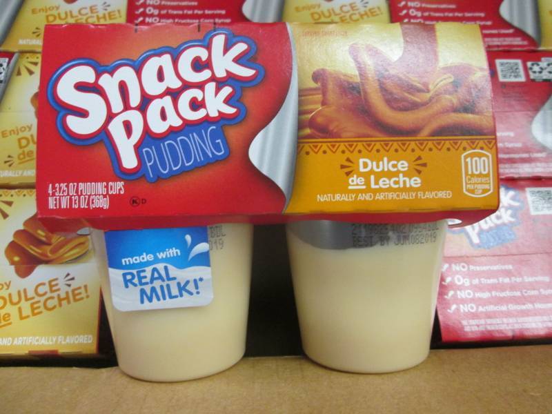 lot 103 image: Case of 12- 43.25 pks Snack Pack P...