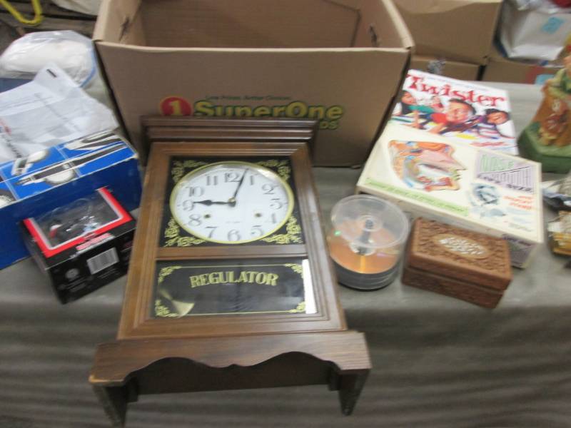 lot 143 image: Tapewriter, Clock, Ornate Wooden Bo...