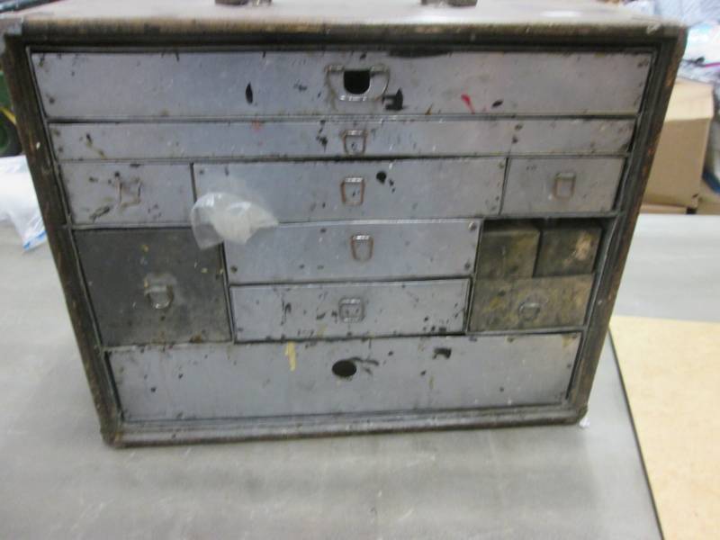 lot 147 image: Vintage Metal Storage Case...