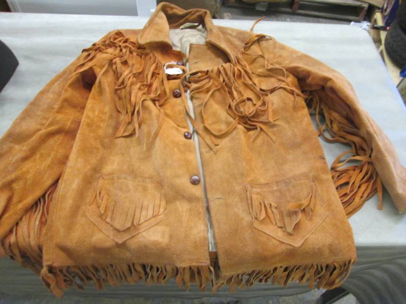 lot 177 image: Fringed Leather Jacket...
