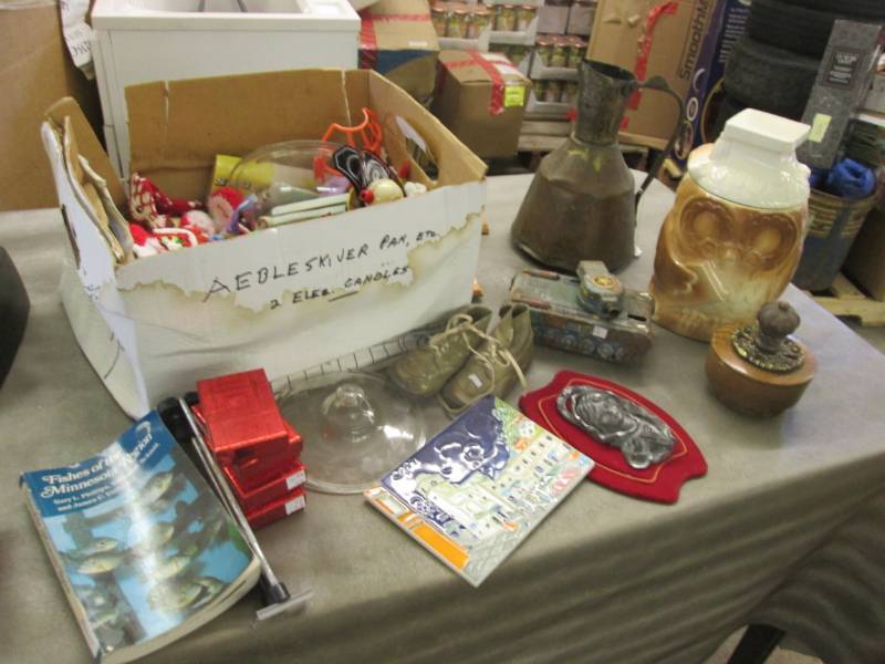 lot 189 image: Antique Pitcher, Cookie Jar, Old To...