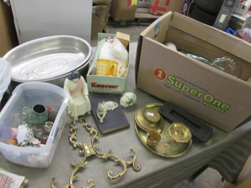 lot 195 image: Brass Items including Inkwell, Lett...