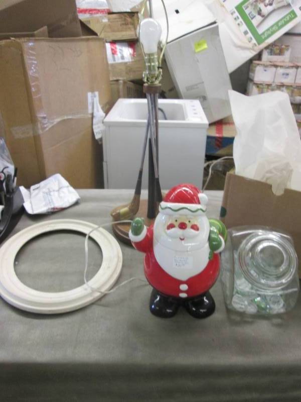 lot 202 image: Candy Jar, Santa Cookie Jar, Golf L...