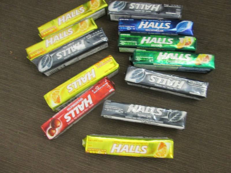 lot 232 image: 12 packs Halls Cough Drops...