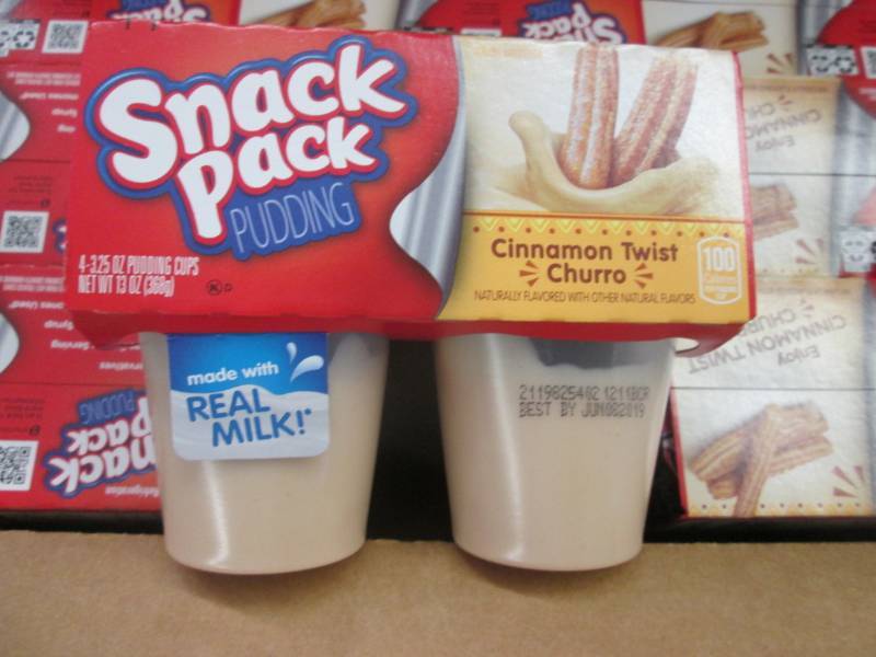 lot 261 image: Case of 12- 43.25 pks Snack Pack P...