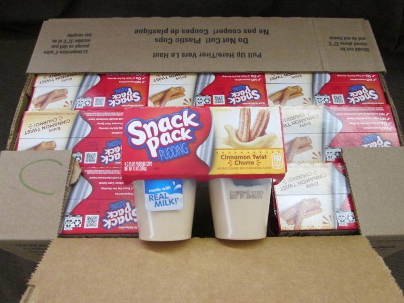 lot 262 image: Case of 12- 43.25 pks Snack Pack P...