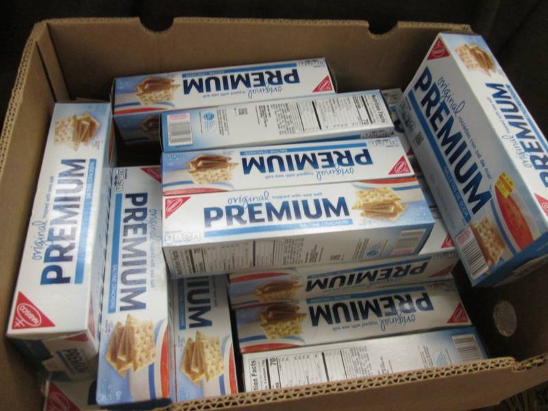 lot 280 image: Box of Premium Saltine Crackers...