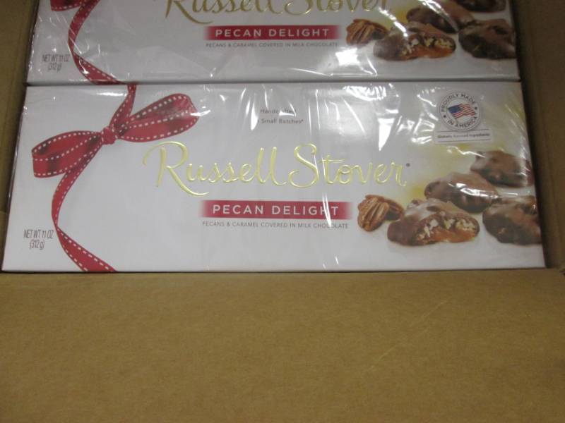 lot 339 image: 6- 11 oz Boxes Russell Stover Pecan...