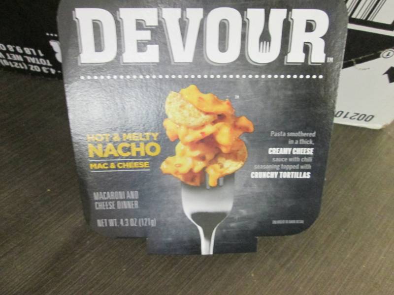 lot 347 image: Case of 6- 4 oz pks Devour Hot & Me...