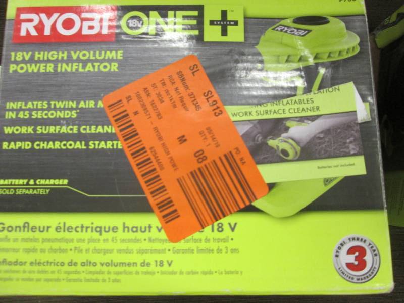lot 367 image: Ryobi 18-Volt ONE Cordless High Vo...