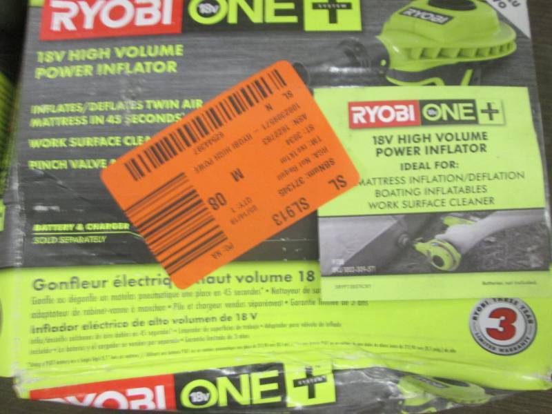 lot 370 image: Ryobi 18-Volt ONE Cordless High Vo...