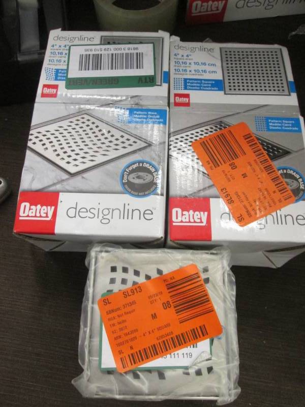 lot 412 image: 3 Open Box 4x4 Square Drains...