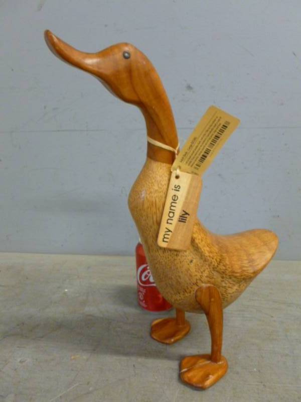 lot 76 image: Hand Carved Wooden Duck